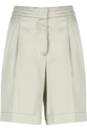 PESERICO SIGN Shorts, Dame, Grøn, S, Linned, Grøn Linned Shorts med Lommer
