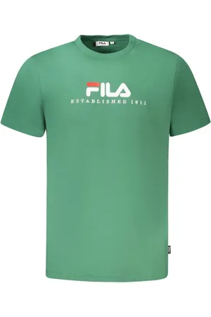 Fila Top, Herre, Grøn, 2XL, Bomuld, Broderet Logo Crew Neck T-Shirt