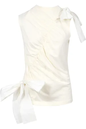 Msgm Top, Dame, Hvid, L, Bomuld, Ærmeløs T-shirt med Rund Hals