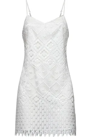 Silvian Heach Kjole, Dame, Hvid, XS, Polyester, Minikjole i udskåret blonder