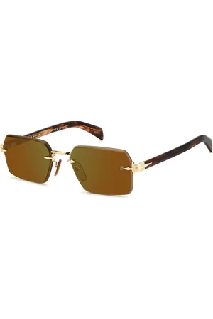 DB EYEWEAR BY DAVID BECKHAM Tilbehør, Herre, Gul, 56 MM, Uld, Rimless solbriller med metal accenter