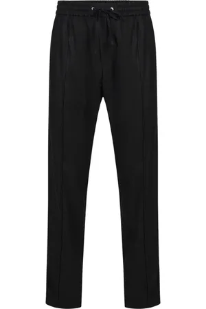 Iceberg Bukser, Herre, Sort, 2XL, Uld, Sorte behagelige bukser i Tencel med kontraststriber