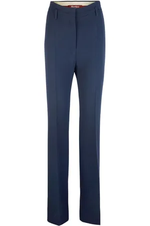 Max Mara Bukser, Dame, Blå, S, Polyester, Vide Bukser