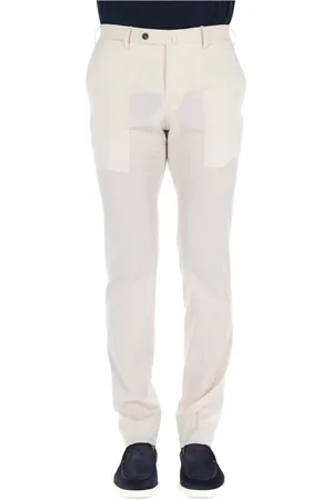 PT Torino Bukser, Herre, , S, Bomuld, Creme Bomuld Slim Popeline Bukser