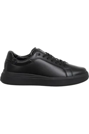 Calvin Klein Sko, Herre, Sort, 44 EU, Læder, Lace-Up Sneakers