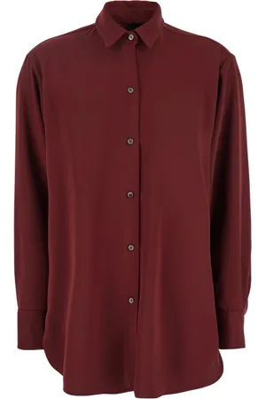 Plaîn Units Bluser & Skjorter, Dame, Rød, S, Klassisk Bordeaux Skjorte i Tekstil