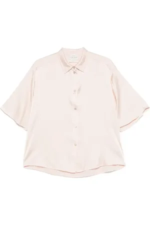 FORTE FORTE Bluser & Skjorter, Dame, , M, Satin, Silke Satin Halværmet Skjorte