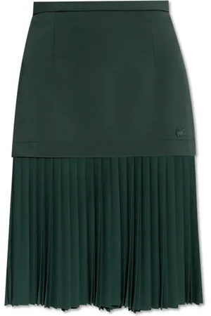 Lacoste Nederdel, Dame, Grøn, XS, Læder, Nederdel med plisseret kant