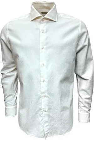 Xacus Skjorte, Herre, Hvid, L, Bomuld, Luksusflannel skjorte med kashmir