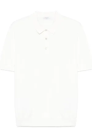 Boglioli Top, Herre, Hvid, L, Bomuld, Stilfuld bomuldspolo med logo broderi