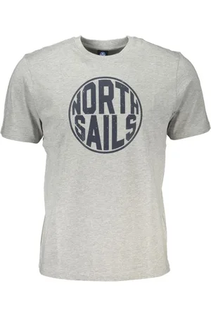 North Sails Top, Herre, Grå, M, Bomuld, Grå Bomuld Print Logo T-Shirt