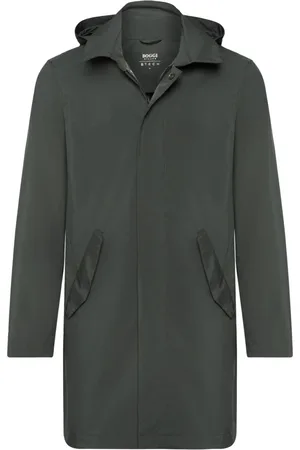 Boggi Milano Jakke, Herre, Grøn, XL, Tyl, Tech Fabric Raincoat Stil
