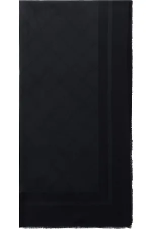 Elisabetta Franchi Tilbehør, Dame, Sort, ONE SIZE, Diamond Jacquard Viskose Tørklæde