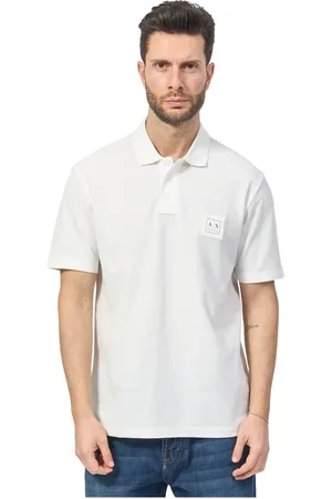 Armani Exchange Top, Herre, Hvid, L, Bomuld, Klassisk Hvid Polo Skjorte