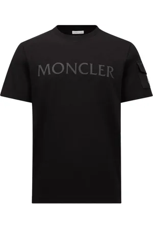 Moncler Top, Herre, Sort, M, Bomuld, Sort Bomuld Logo T-shirt