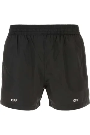 OFF-WHITE Badetøj, Herre, Sort, 2XL, Polyester, Off Stamp Logo Printed Swim Shorts