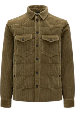 Moncler Jakke, Herre, Grøn, 3XL, Bomuld, Olivengrøn Corduroy Dunjakke