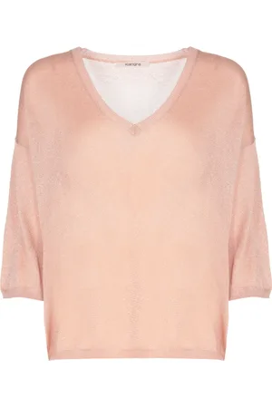 KANGRA CASHMERE Strik, Dame, Lyserød, XS, Cashmere, Cashmere V-Neck Sweater med Lurex
