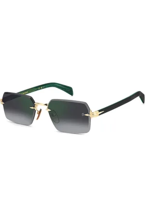 DB EYEWEAR BY DAVID BECKHAM Tilbehør, Herre, Grøn, 56 MM, Rimless solbriller med metal accenter