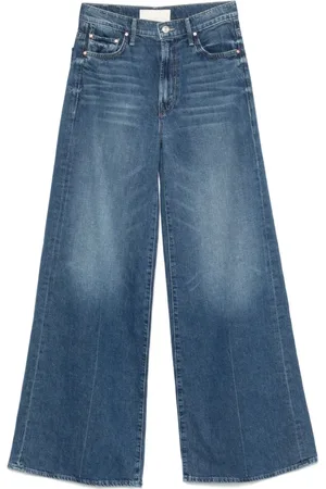 Mother Jeans, Dame, Blå, W28, Uld, Blå Stilfulde Jeans med Indigo Detaljer