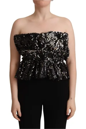 ANIYE BY Top, Dame, Sort, M, Polyester, Sort Paillet Stropløs Statement Top