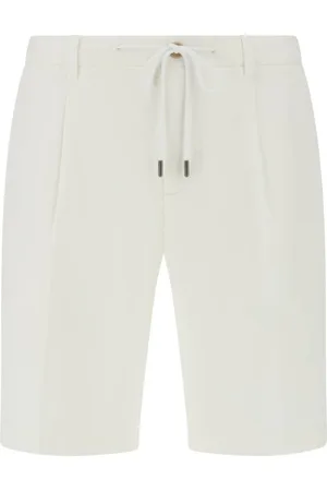 Boggi Milano Shorts, Herre, Hvid, 2XL, Bomuld, Stretch Bomuld Sommer Bermuda Shorts