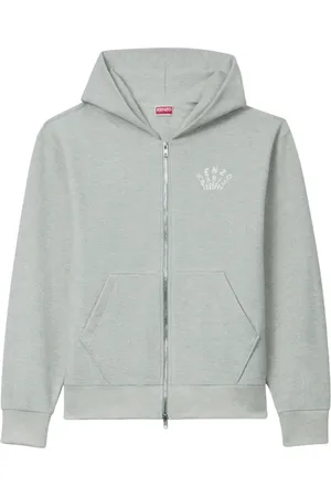 Kenzo Sweathshirts & Hoodies, Herre, Grå, S, Bomuld, Grå Zip Up Hoodie