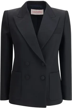 VALENTINO Jakke, Dame, Sort, S, Uld, Blazer med Peak Revers og Lommer