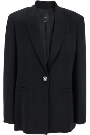 Pinko Jakke, Dame, Sort, S, Sort enkeltknapjakke med Peak Revers