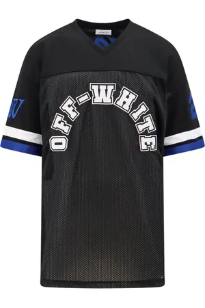 OFF-WHITE Top, Herre, Sort, L, Polyester, V-Neck T-shirt med Abloh Patch