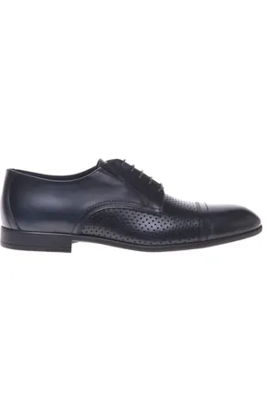 BALDININI Sko, Herre, Blå, 43 1/2 EU, perforated leather lace-up