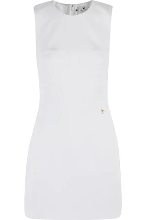 Elisabetta Franchi Kjole, Dame, Hvid, M, Polyester, Ivory Ærmeløs Mini Kjole