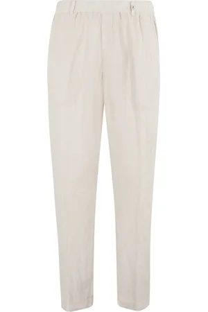 MYTHS Bukser, Herre, Hvid, 2XL, Linned, Linned Tapered Bukser i Fløde
