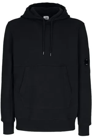C.P. Company Sweathshirts & Hoodies, Herre, Sort, M, Bomuld, Sort Bomuldshættetrøje med Goggle-Detalje