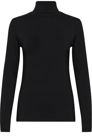 My Essential Wardrobe Top, Dame, Sort, XL, Sort Rollneck Bluse