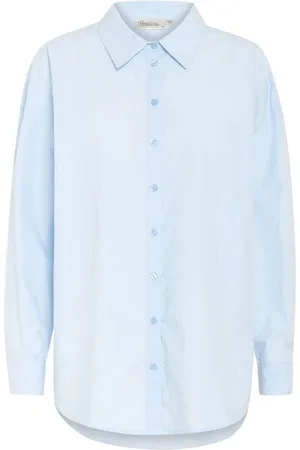 My Essential Wardrobe Bluser & Skjorter, Dame, Blå, S, Cashmere, Boxy Skjortebluse Cashmere Blå