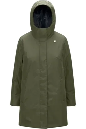 K-Way Frakke, Dame, Grøn, L, Polyester, Sophie Soft Touch Lang Hættetrøje