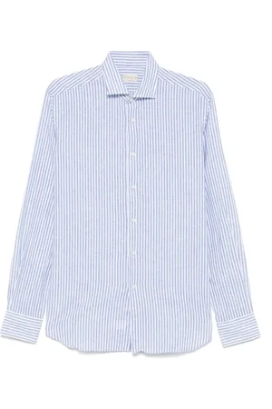 Xacus Skjorte, Herre, Blå, 2XL, Hvid Skjorte med Cutaway Krave