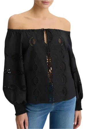 Liu Jo Bluser & Skjorter, Dame, Sort, XS, Bomuld, Sort Tunika Bluse