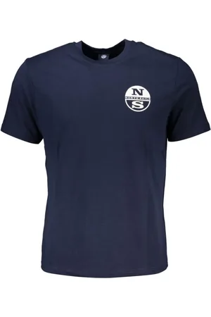 North Sails Top, Herre, Blå, L, Bomuld, Blå Bomuld Tryk Logo T-Shirt