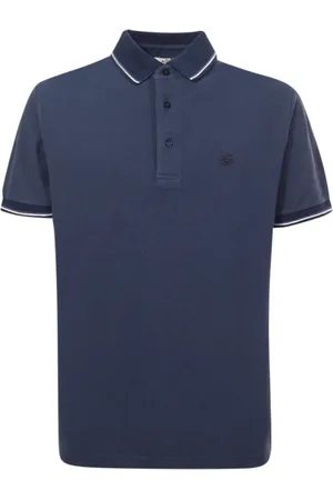 Etro Top, Herre, Blå, XL, Bomuld, Blå Polo Skjorte Ensfarvet Bomuld