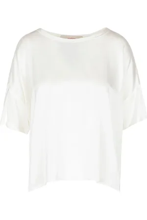 Jucca Bluser & Skjorter, Dame, , S, Uld, Silke Tshirt med Rund Hals