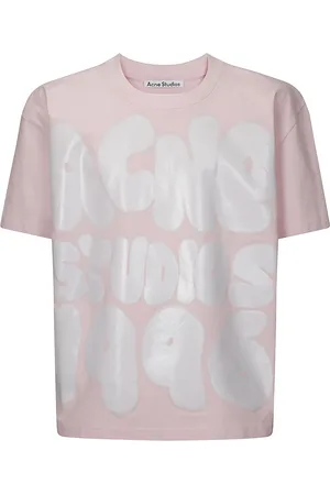 Acne Studios Top, Herre, Lyserød, S, Oversized Front Print T-Shirt