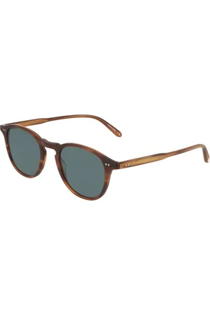 GARRETT LEIGHT Tilbehør, unisex, Brun, 46 MM, Hamp, Tidløse runde solbriller Hampton Sun