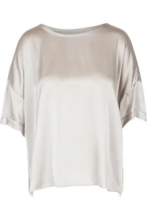 Jucca Bluser & Skjorter, Dame, Grå, XS, Uld, Silke Tshirt med Rund Hals