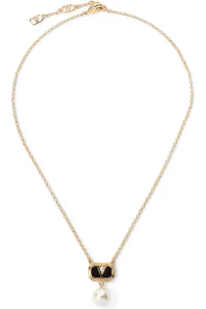 VALENTINO GARAVANI Tilbehør, Herre, Gul, ONE SIZE, Metalhalskæde med Swarovski-detaljer