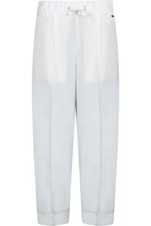 HERNO Bukser, Dame, Hvid, 2XS, Polyester, Hvide Taffeta Gulerodspasbukser