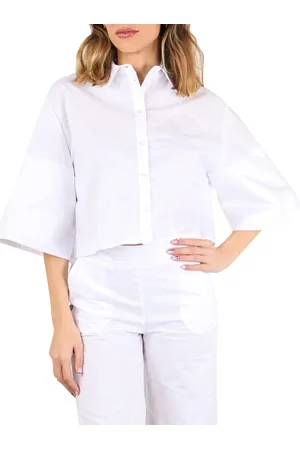 Manila Grace Bluser & Skjorter, Dame, Hvid, S, Hvid Casual Skjorte med Maxi Manchet
