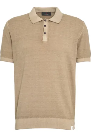 Peuterey Top, Herre, , L, Bomuld, Brun Strikket Polo Skjorte Ss25