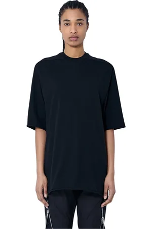 Rick Owens Top, Dame, Sort, XS, Bomuld, Panel T-shirt i bomuld jersey